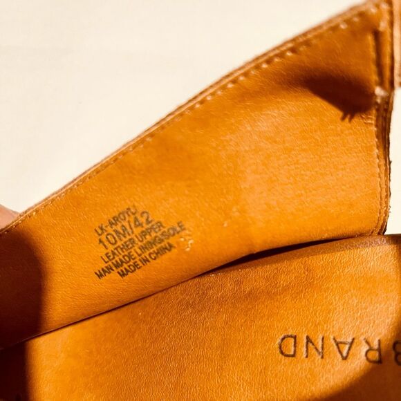 lucky brand shoes Brown leader Block heel Open Back Western Inspired Women’s 10 - Picture 8 of 9